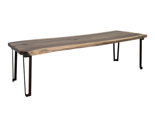 Rustic Live Edge Dining Table with Metal Base