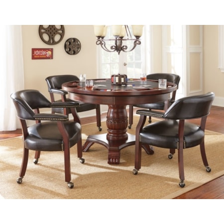 Game Table & Caster Arm Chair Set