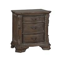 Sheffield Traditional 3-Drawer Night Stand with Bracket Feet