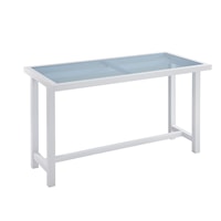 Outdoor Coastal High/Low Bistro Table with Blue Glass Top