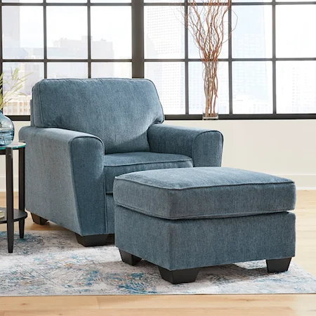 Contemporary Chair with Ottoman
