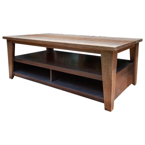 Rustic Cocktail Table with Hidden Casters