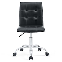 Contemporary Prim Upholstered Swivel Office Chair with Tufting