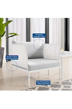 Modway Harmony 6 Piece Outdoor Patio Aluminum Sectional Sofa Set