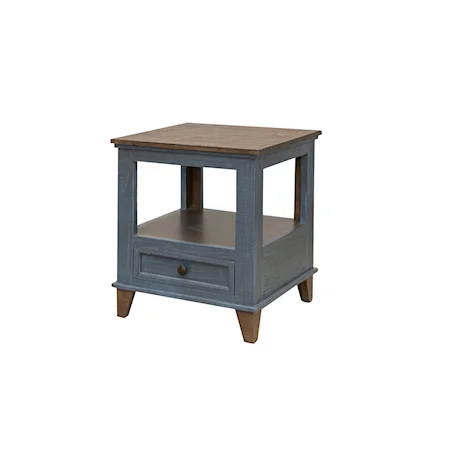 Rustic 1-Drawer End Table