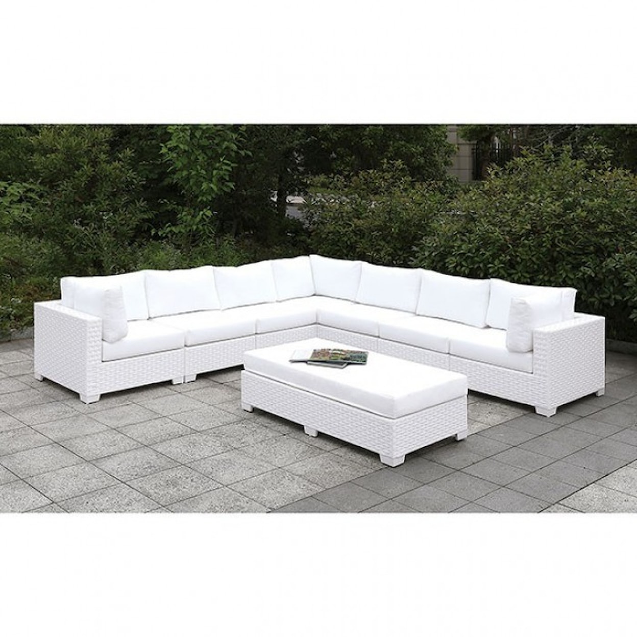 Furniture of America Somani L-Sectional + Bench