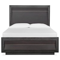 Contemporary Queen Bed with Metal Detail