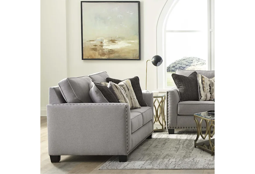5030 Traditional Loveseat with Nailhead Trim by Albany at Furniture and More