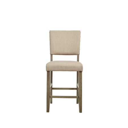 Upholstered Counter Chair with Nailheads