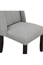 New Classic Faust Transitional Gray Dining Chair with Nailhead Trim