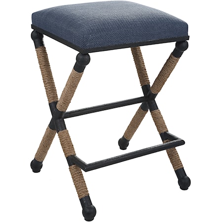 Firth Rustic Navy Counter Stool