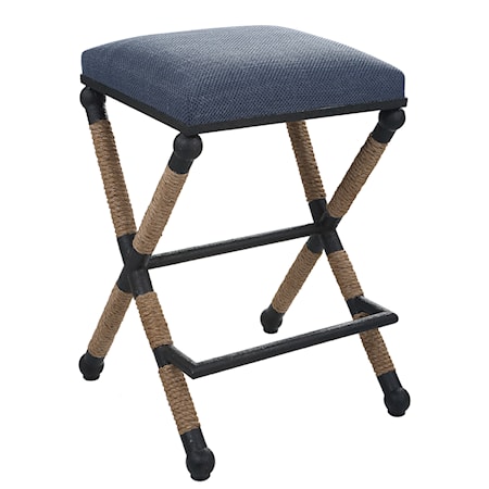 Firth Rustic Navy Counter Stool