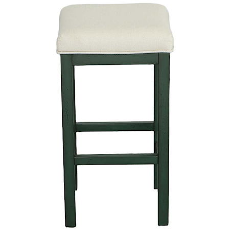 Transitional 2-Count Counter-Height Stools with Upholstered Seat