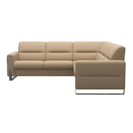 4-Seater Sectional Sofa with Steel Arms