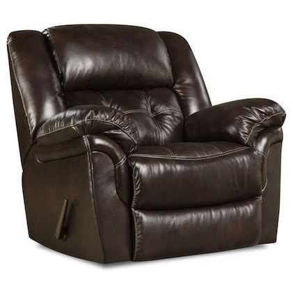 Casual Rocker Recliner with Tufted Back