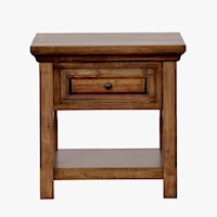 Transitional 1-Drawer End Table with Lower Display Shelf