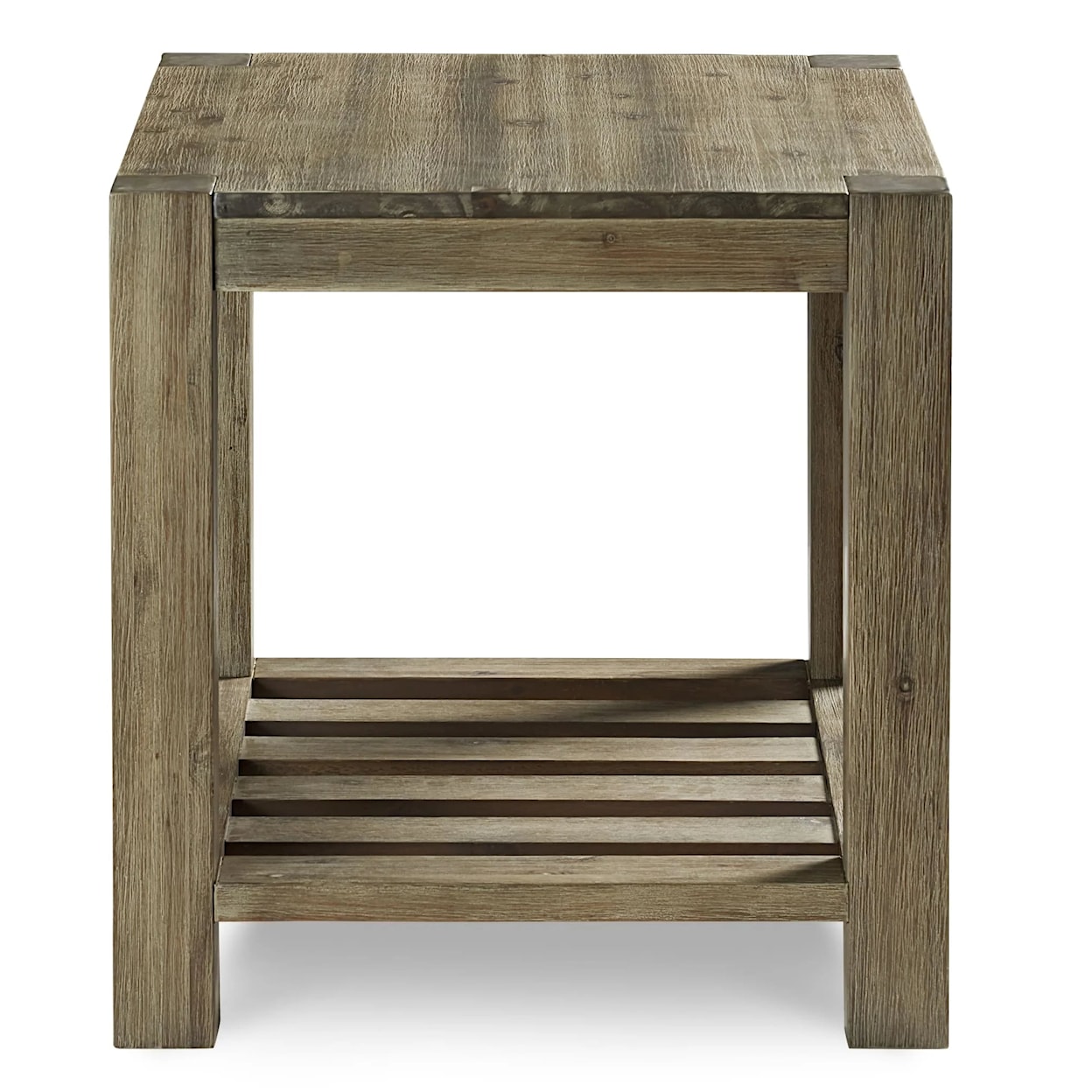 Modus International Canyon Washed Grey Solid Wood Rectangular End Table