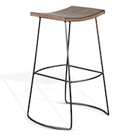 30"H Stool, Wood Seat