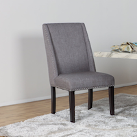 Transitional Gray Dining Chair with Nailhead Trim
