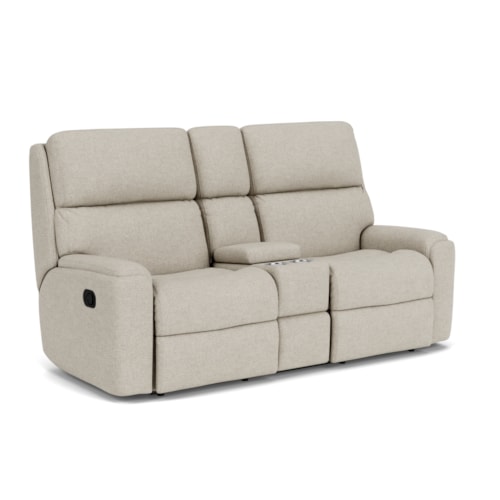 Casual Reclining Loveseat with Console
