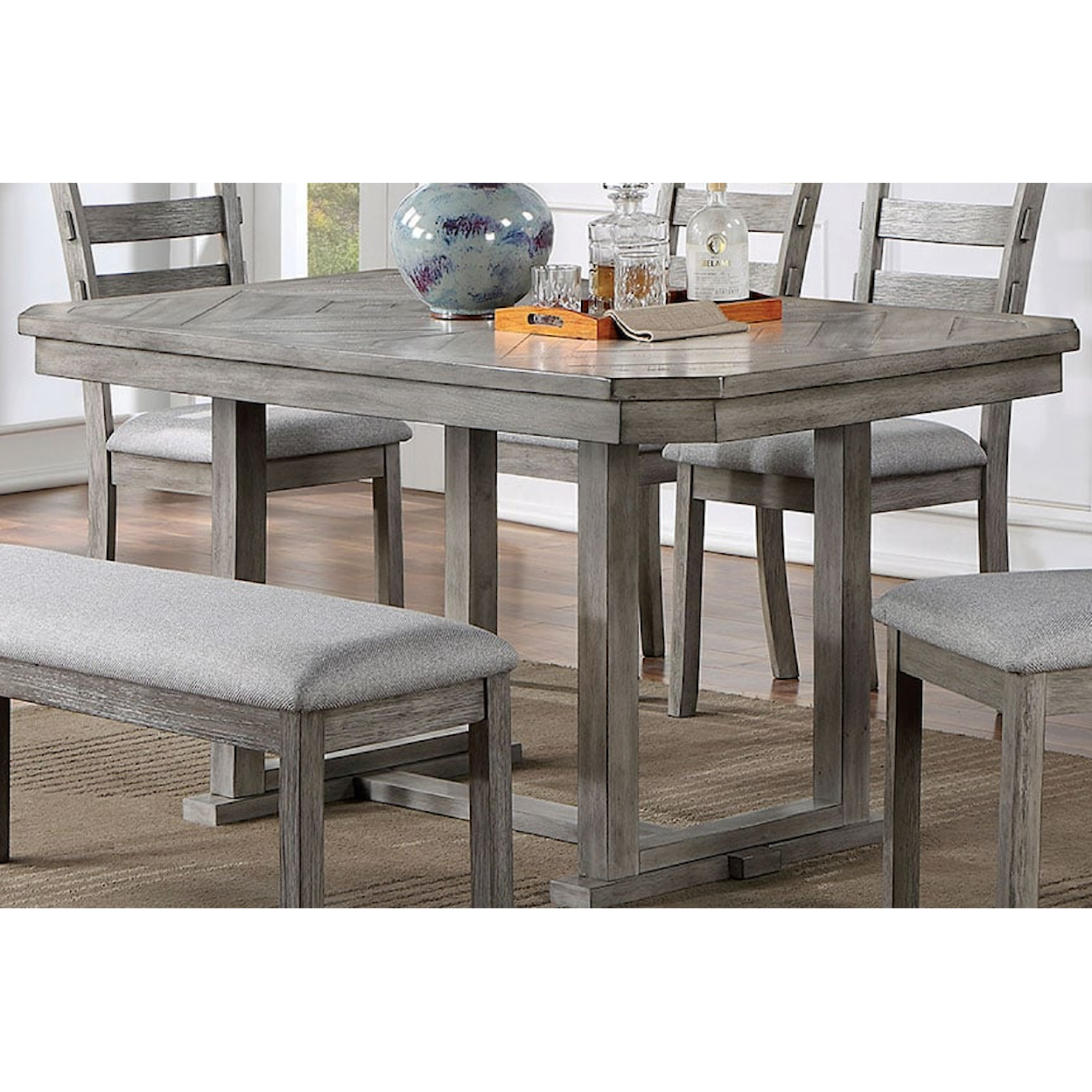 Furniture of America Tiki TIKI GREY DINING TABLE |