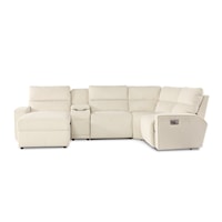 Power 3-Seat Sectional Sofa with LAF Reclining Chaise and Power Headrests