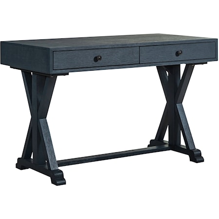 Modern Farmhouse 2-Drawer Writing Desk - Navy