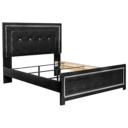 Queen Upholstered Bed with LED Lighting