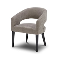 Contemporary Dining Barrel Chair with Open Back