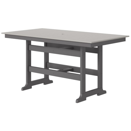 72" Rect. Poly Counter Table w/Umbrella Hole