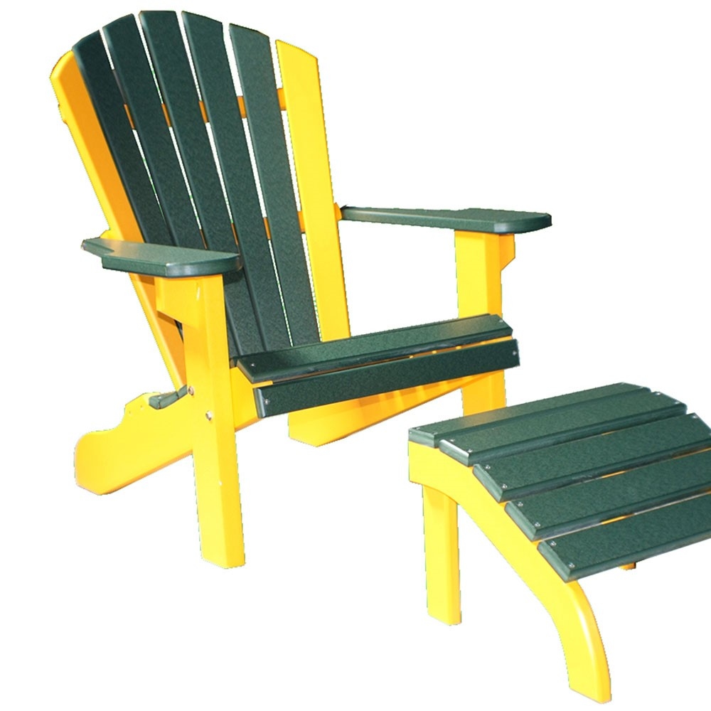 Classic Adirondack Beach Chair &amp; Ottoman Set
