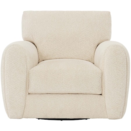 Contemporary Swivel Chair with Down Seat Cushion