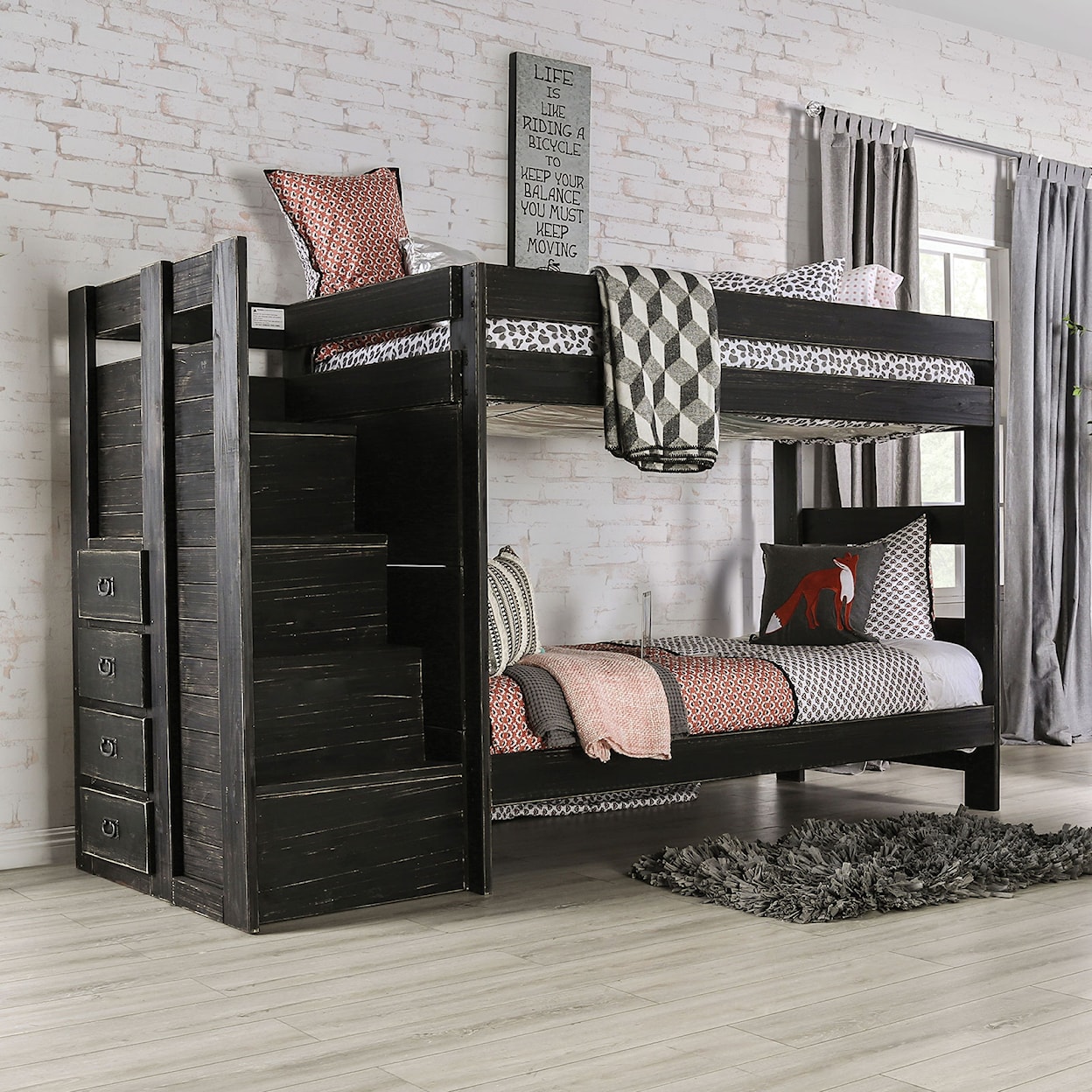Furniture of America Ampelios Twin Bunk Bed