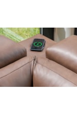 Legacy Classic SOLANA POSITANO CLAY Transitional Power Reclining Sectional Sofa with Wireless Charging