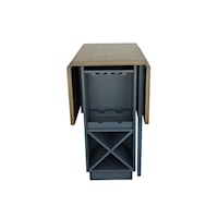 Transitional Counter-Height Gate Leg Pub Table with Wine Bottle Storage