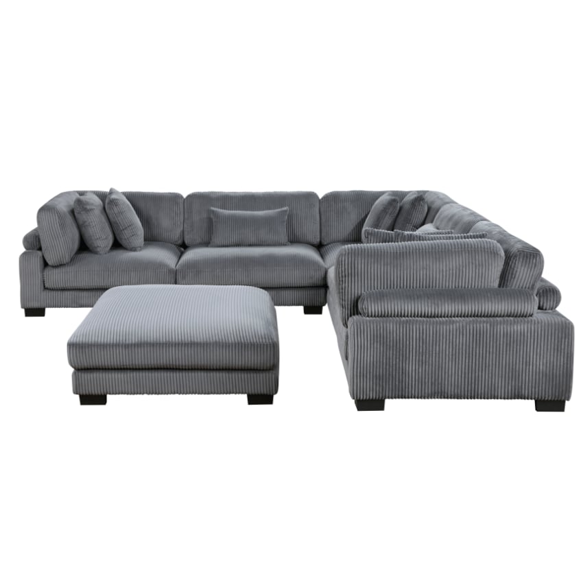 Homelegance Traverse 6-Piece Sectional Sofa with Ottoman