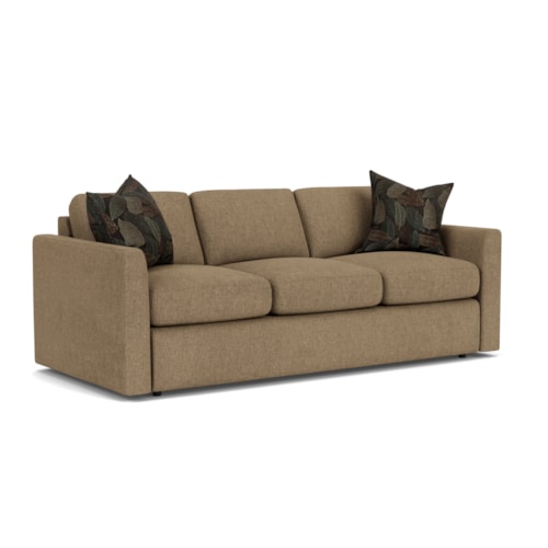 Contemporary Sofa with Flare Arms