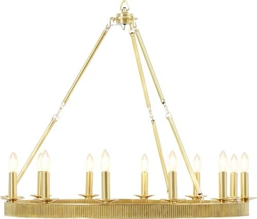 Transitional Brass 12-Light Chandelier