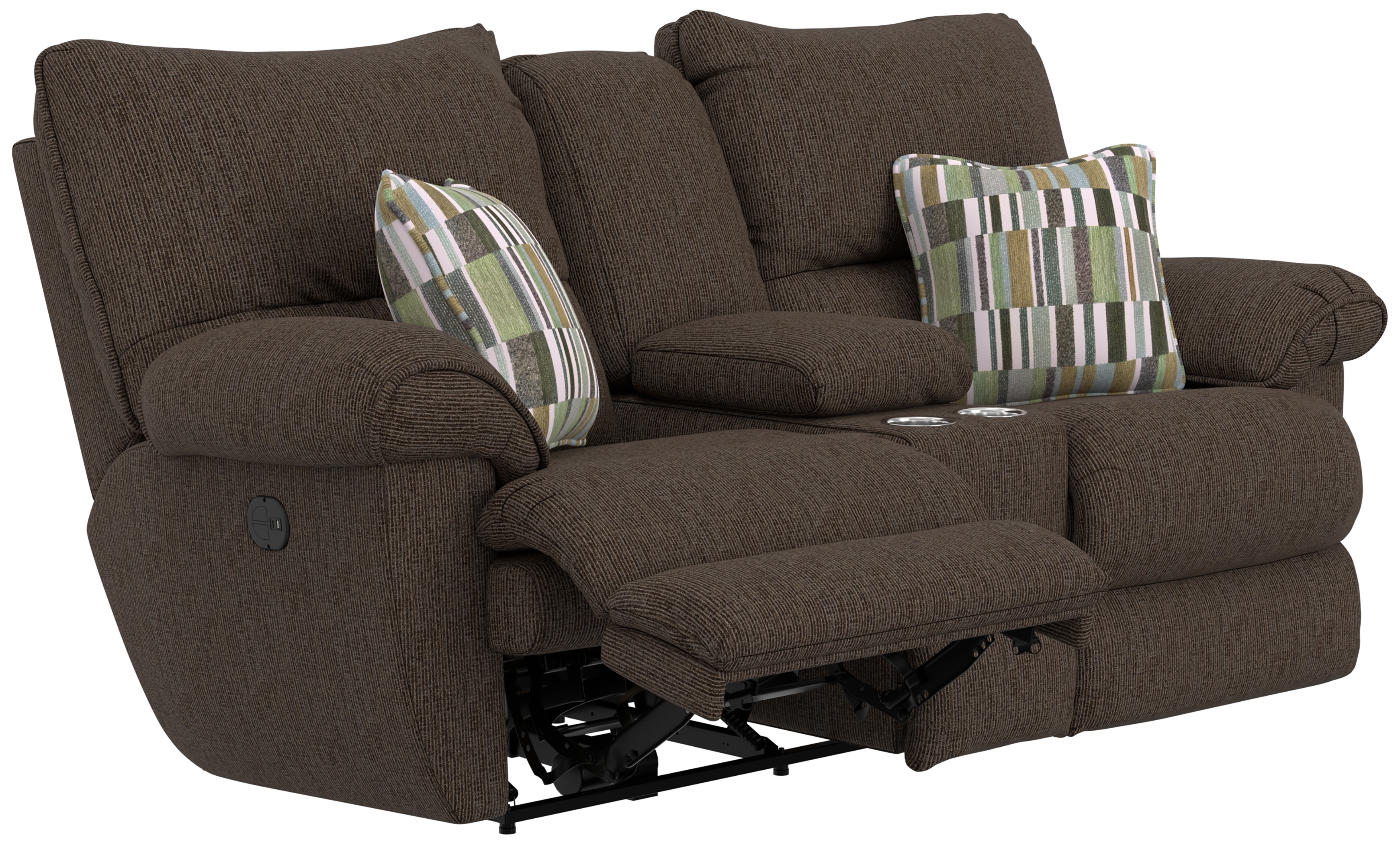 Lay Flat Power Reclining Console Loveseat