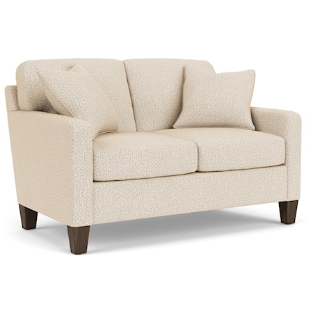 Contemporary Loveseat with Track Arms