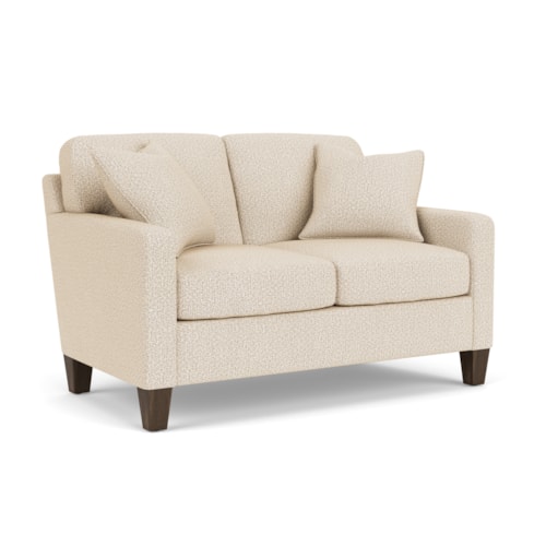 Contemporary Loveseat with Track Arms
