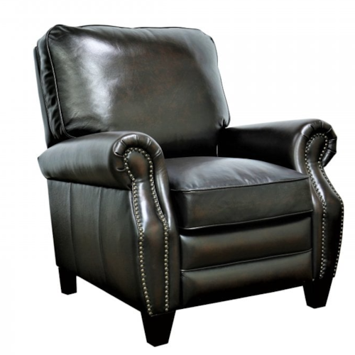 Transitional Push Back Recliner with Foot Rest Extension