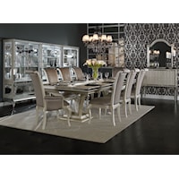 9-Piece Glam Dining Set with Leaf Inserts