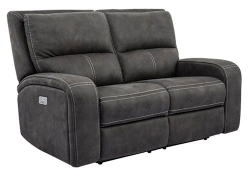 Casual Power Reclining Loveseat with Power Headrests