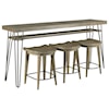 Hammary Sanbern Bar Console w/ 3 Stools