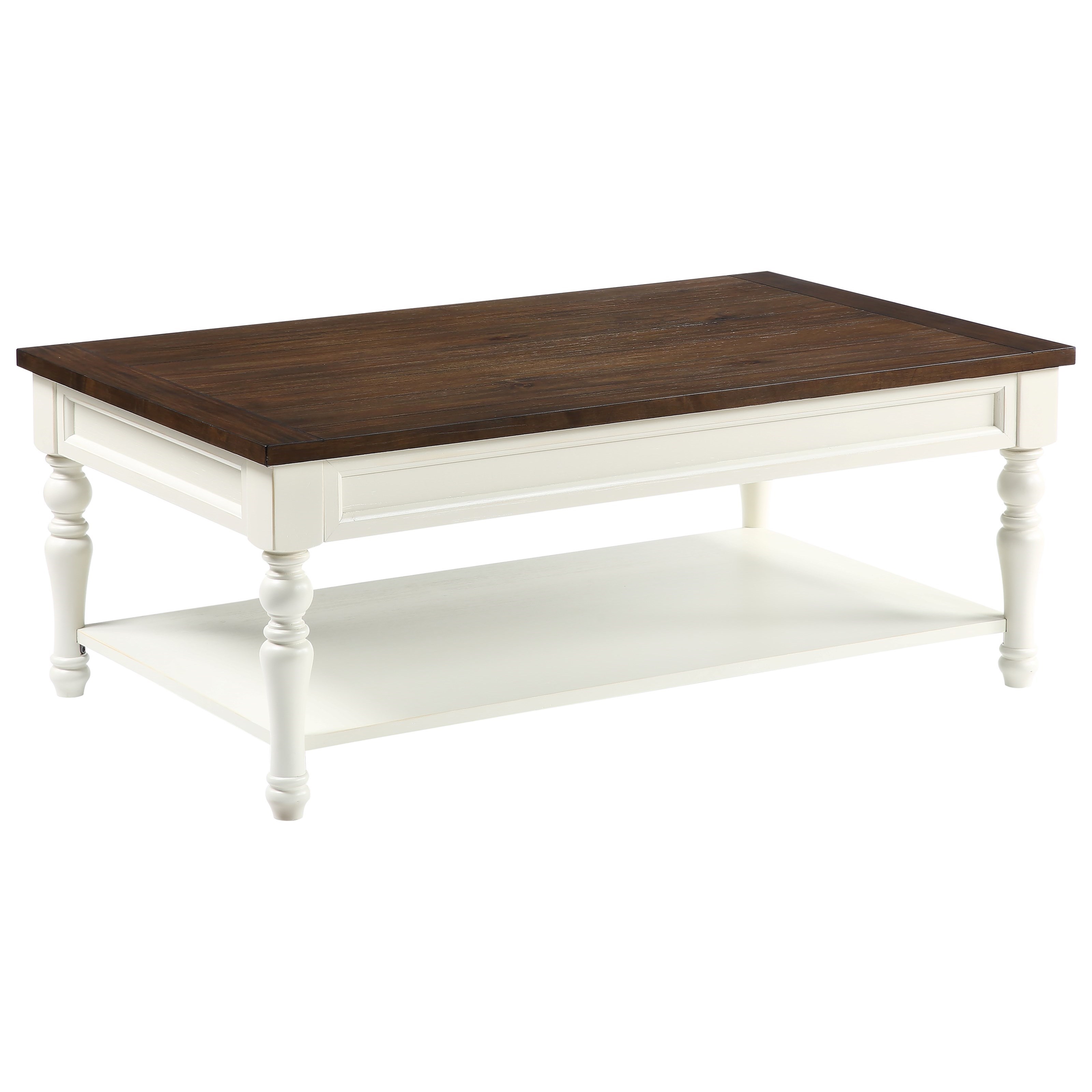 Farmhouse coffee deals table on wheels