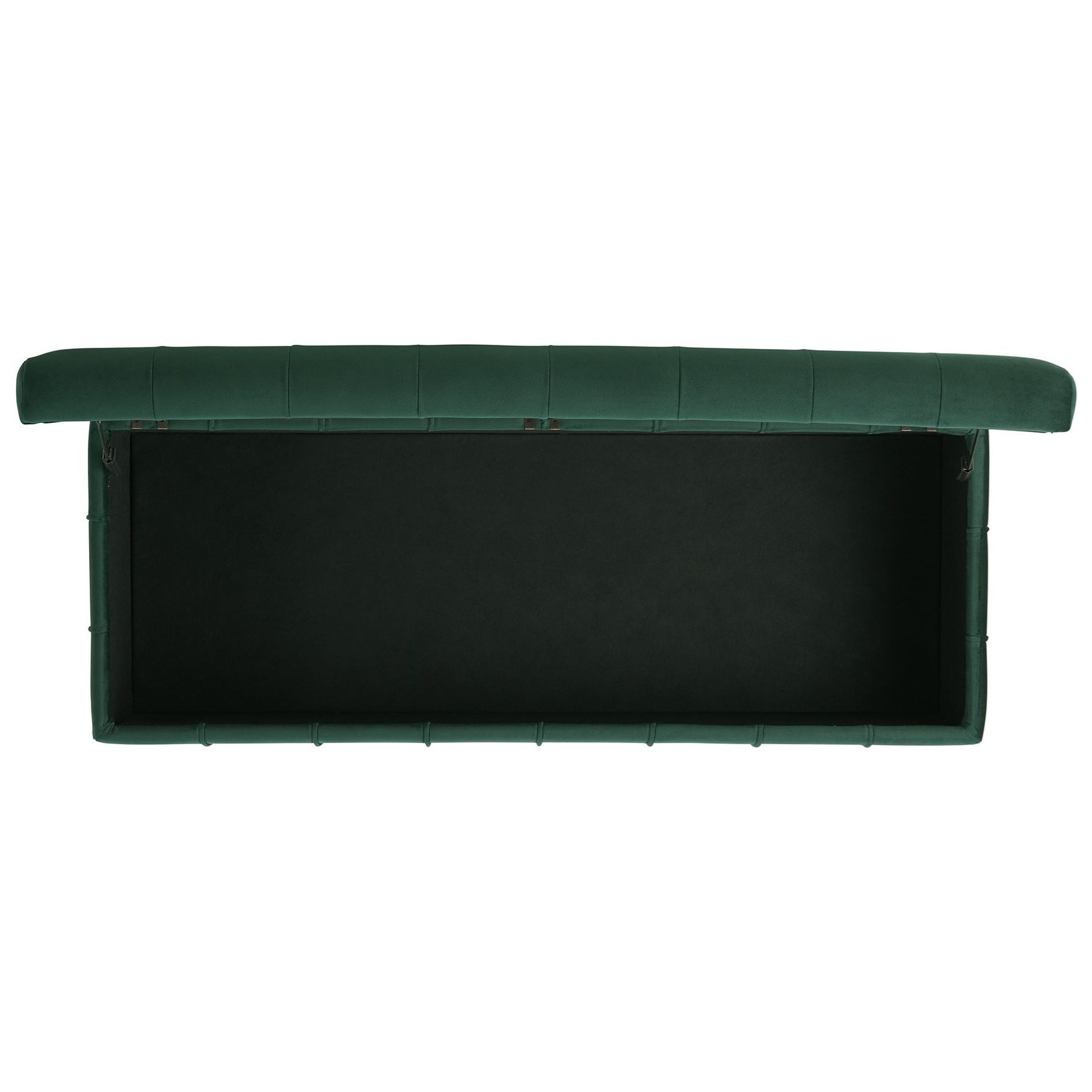 Elements International Ottomans BING GREEN VELVET STORAGE BENCH |