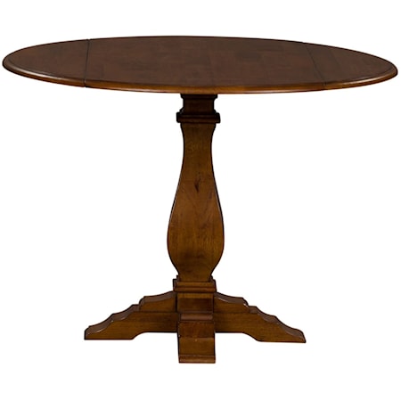 Transitional Drop Leaf Pedestal Table