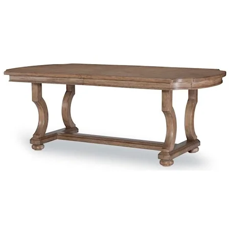 Transitional Trestle Table with Two Leaves