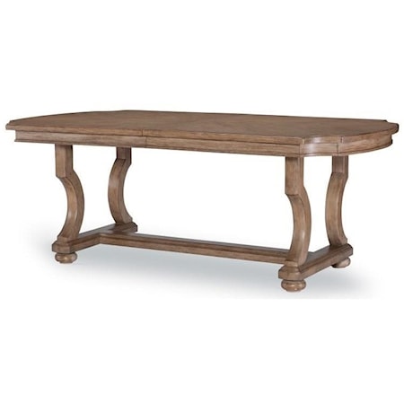 Transitional Trestle Table with Two Leaves